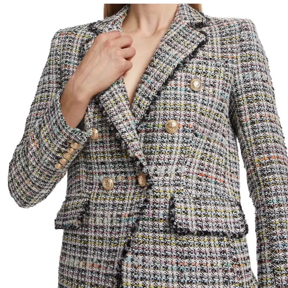 NWT Generation Love Eliza Tweed Jacket BLACK Rainbow Size Large
